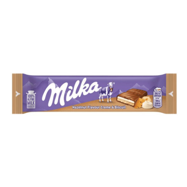 Milka Hazelnut Creme & Biscuit Bar